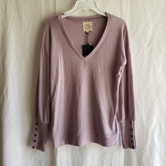 Chaser Tops - NWT Chaser Long Sleeve Vneck Ribbed Top